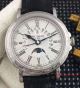Patek Philippe Grand Complications Moonphase GMT White Face Leather Band Watch Replica(4)_th.jpg